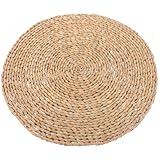 Milisten わら 布団 クッション 瞑想 クッション 織り 座 クッション 床 マット 織り 座り マット 手作り マット 織り 床 クッション 丸 編み込み クッション 仲介 床 枕 織り