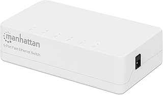Manhattan 5 Port Fast Ethernet Switch – 10/100 Mbps - Computer Desktop Internet Networking Splitter LAN Hub Router, Unmanaged, Plug & Play, Fanless Quiet – 3 Yr Mfg Warranty - 560672