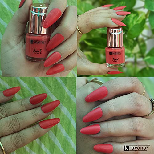 Image of Krayons Crazy Gel Nail Enamel, Waterproof, Longlasting, 8ml Each, Multicolor, Pack of 3 (Neon Orange, Neon Yellow, Coral Peach)