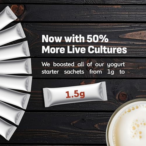 Image of Coolinario Kefir Starter (10-Pack, 1.5g Sachets) Live Probiotic Cultures | Homemade Kefir Starter Kit, Smooth, Creamy & Tangy, Non-GMO, No Preservatives, Gluten Free