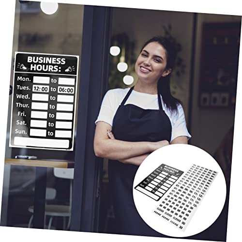 Panneau heures ouverture effaçable en lot de 3 stickers repositionnables - 6