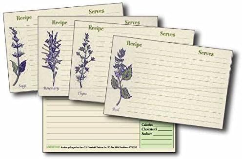 3x5 Herb Recipe Cards with Protective Covers
