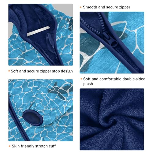 Fish Silhouette in Water Girls Fleece Jacket Girls Fall Jacket Girls Zip Up Hoodie Girls Sherpa Jacket 2-10T3