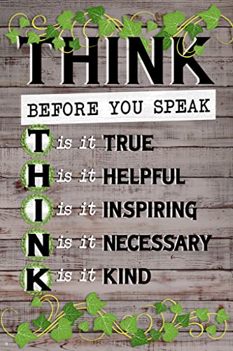 Image of Think Poster Classroom Farmhouse Decor Cool Wall Art Print Poster 12x18