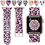 Laffav Compatible with Apple Watch Band 41mm 40mm 38mm iWatch Series 9 & Ultra 2 & SE & Ultra & Series 8/7/6/5/4/3/2/1 for Women Men, Sexy Leopard, M/L