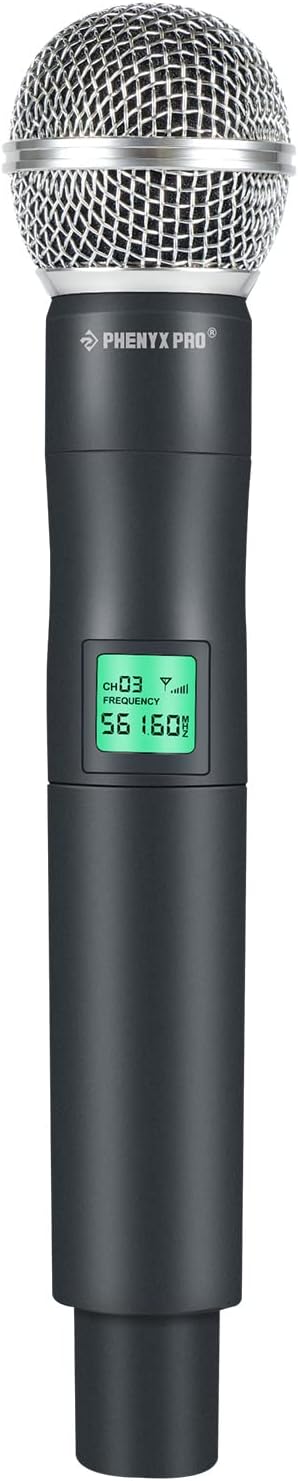 Phenyx Pro UHF Handheld Microphone Transmitter Compatible with PTU-5000,Frequency 561.6 (Black)