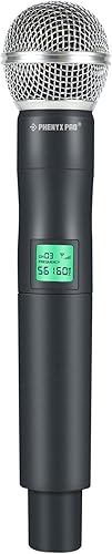 Phenyx Pro Micrófono inalámbrico profesional, micrófono dinámico UHF de 561.6 MHz, micrófono inalámbrico de metal, transmisor de micrófono de mano
