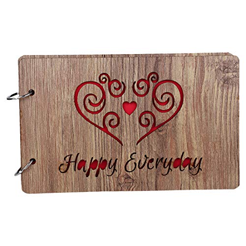 Image of Sehaz Artworks Scrapbook Photo Album for Memorable Gift on Boyfriend Girlfriend Birthdays, Anniversary Scrap book - Happy Everyday (26 cm x 16 cm)