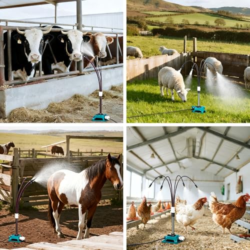 Image of HASTHIP 10 Meters Misting System, Water Sprinkler for Garden, Flexible Multi-Nozzle Water Spraying, Garden Cooling System, Irrigation System for Plants for Patio, Garden, Backyard