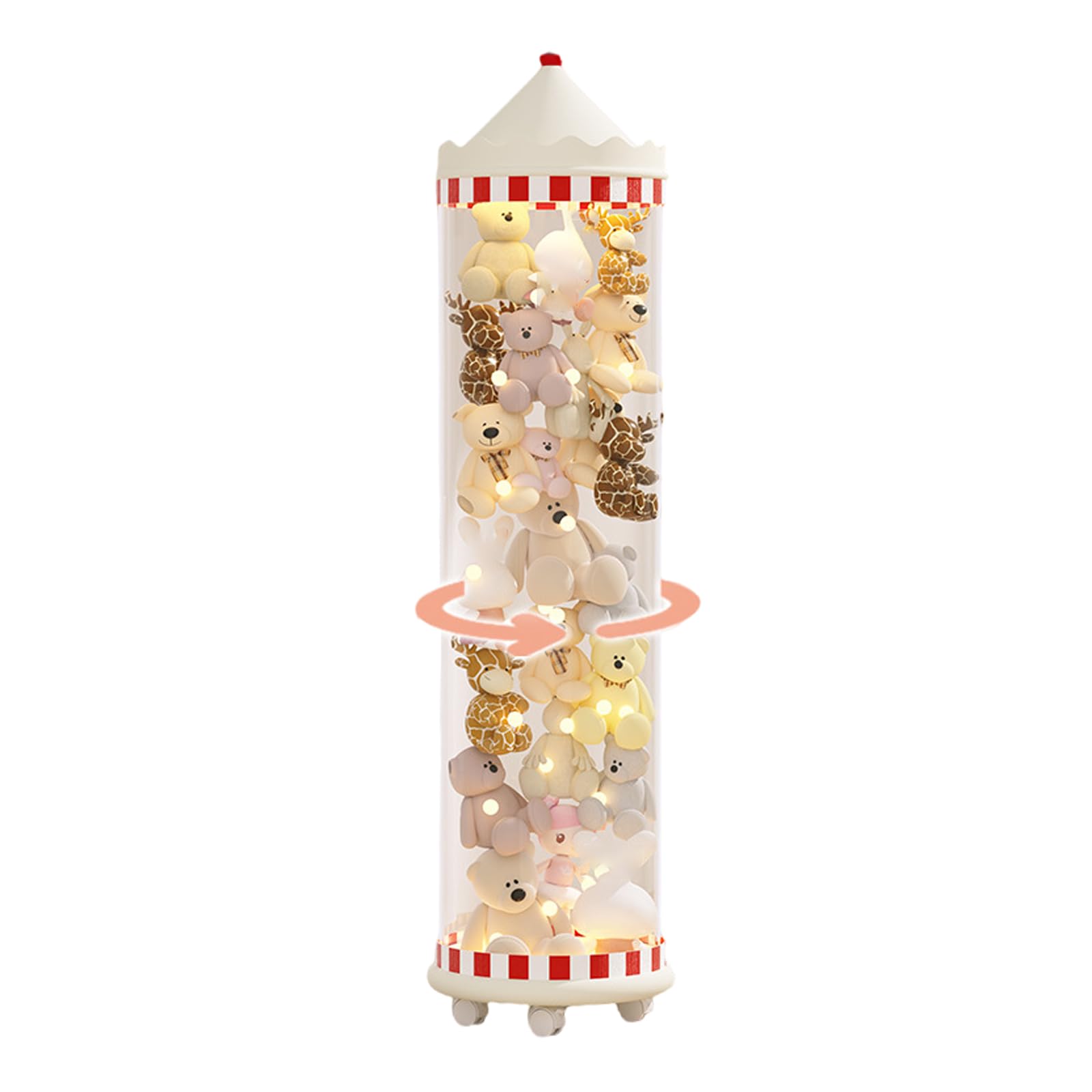 BCJMKDX Toy storage, Vertical Toy Storage Tube For Stuffed Animals,Cuddly Soft,Transparent Large Capacity(Buckle Movable Type,165 * 27cm)