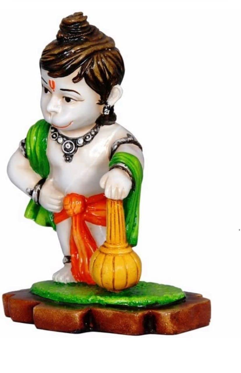 Statue de Hanuman Ji en résine dorée pour temple de maison hindou