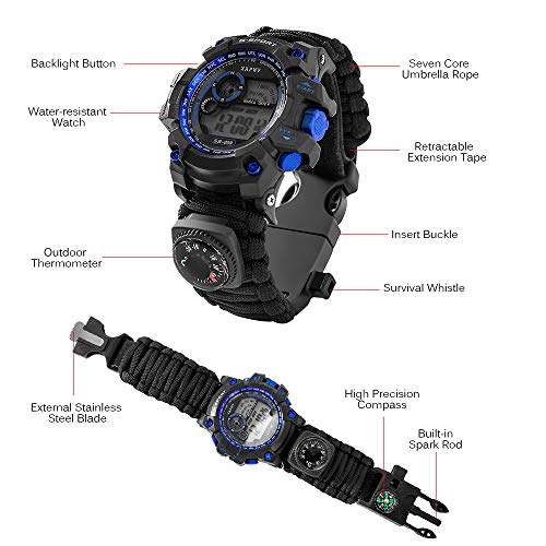 Assistir, Andoer Relógio esportivo de sobrevivência digital repelente de água Relógio de sobrevivênc