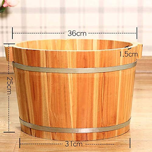 Spa de pies de barril de madera para baño y pedicura miniatura 3