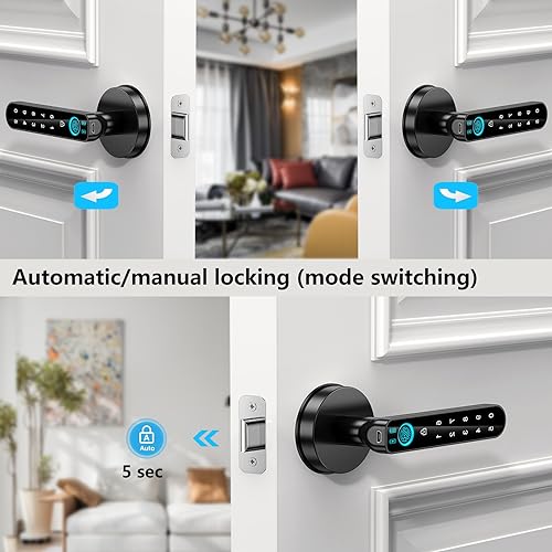 Offtv CG002 Fingerprint Door Lock- Smart Door Knob,Biometric Door Lock,With Passcode Keypad Keyless Entry Door Handle,For Bedroom Home Hotel Office Apartment thumb #5