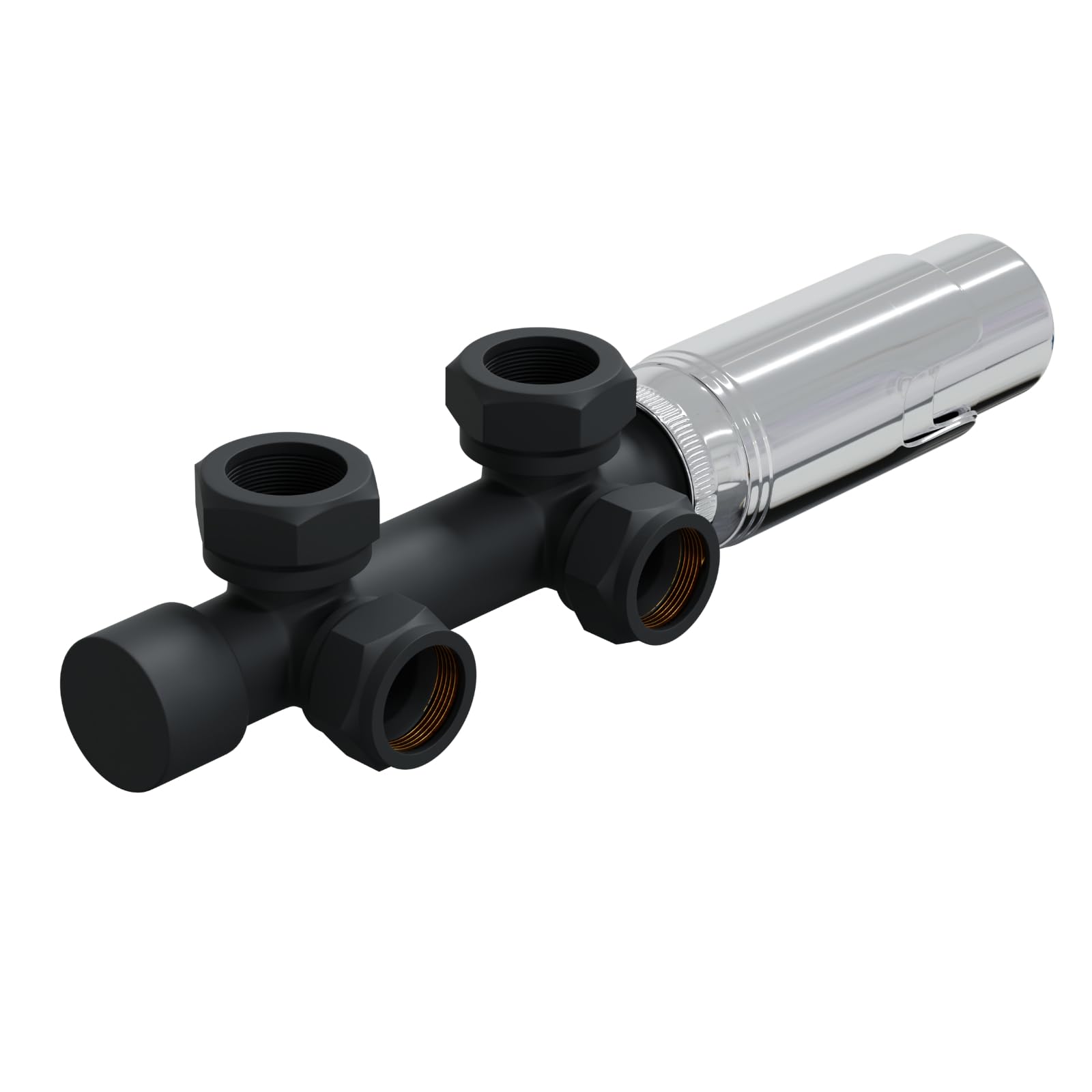HAGO 24 | Termostato per termosifone | antracite | distanza tubo 50 mm | due tubi | attacco centrale | attacco a parete | posizione antigelo | multiblocco | raccordo di collegamento