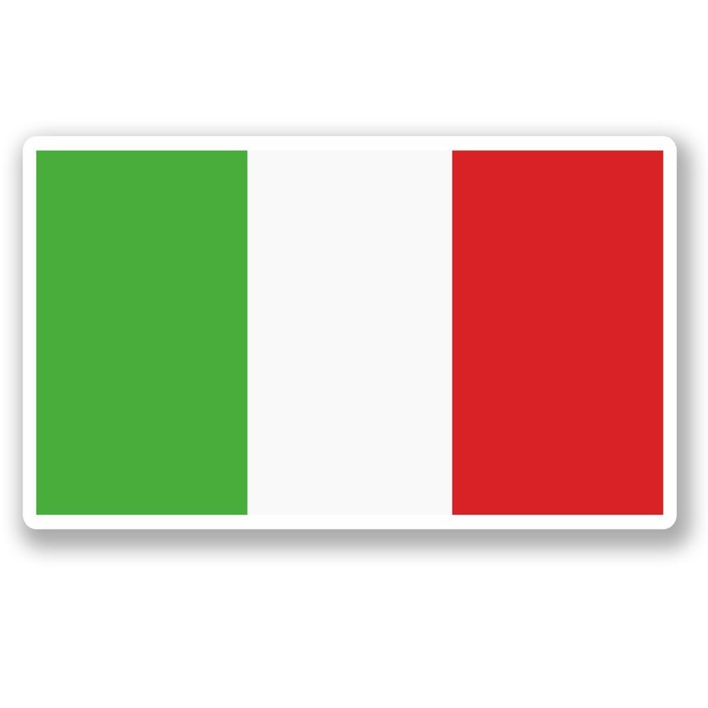 2 x 10cm/100mm Italy Italian Flag Vinyl SELF Adhesive Sticker Decal Laptop Travel Luggage Car Bike Sign Fun #5268