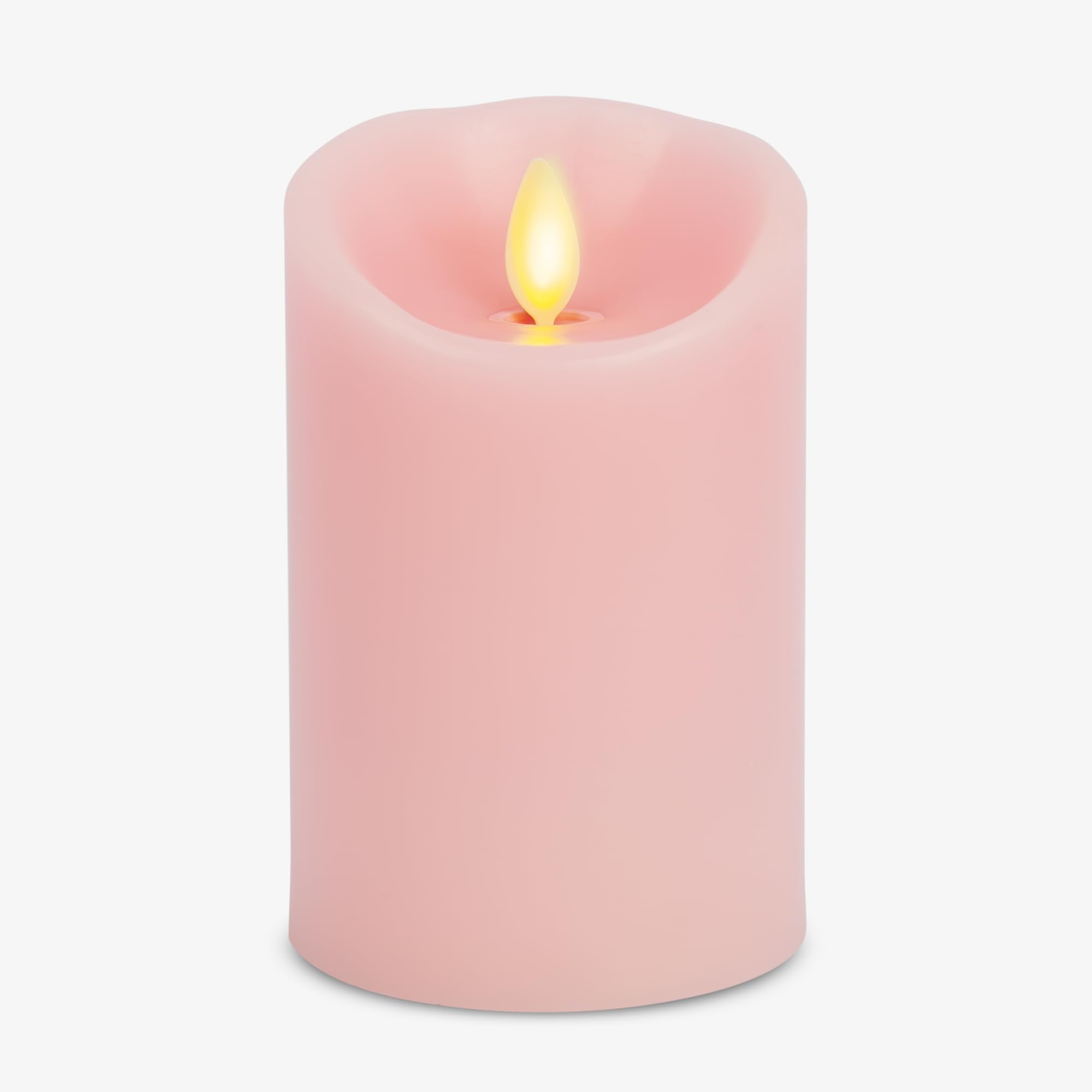 Luminara Flameless LED Battery Operated Flickering Pillar Moving Flame Candles (Saga Rose, 3" x 4.5")