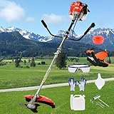 52CC Gas Weed Eater, 2 in 1 Weed Wacker Gas, 2025 Upgraded Gas Powered Weed Eater[New Model Quality Improvement], 2000w 8500rpm Heavy Duty Brush Cutter Ideal for Yard Garden