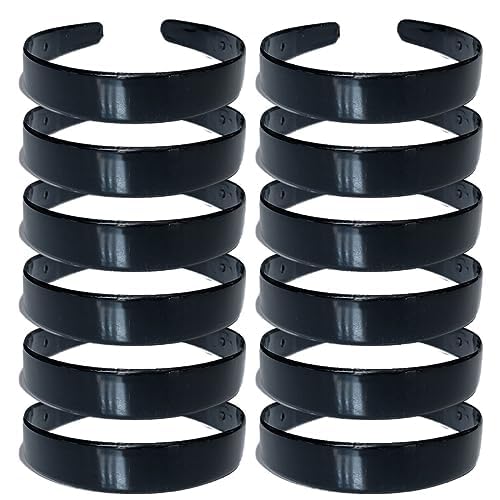 Scenik - Set of 12 Black Plastic Headbands for Girls, Women, Kids and School Girls - 1" Wide Teeth Plain Headbands Hair Bands Headbands, Comfortable Non-Slip, Black Plastic School (B0CYCLMY9G) Amazon Price History, Amazon Price Tracker