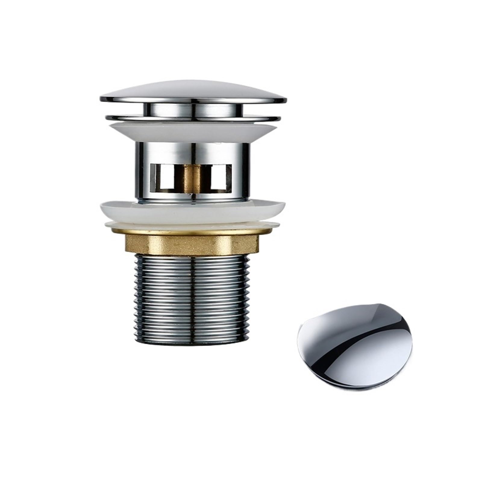 Basin Sink Pop Up Drain Pop Up Drain Button Bathroom Sink Drainer Siphon Waste Stopper Wash Basin Faucet Accessory Washbasin Pipe Black Gold Rose for Bathroom(Color3-2)