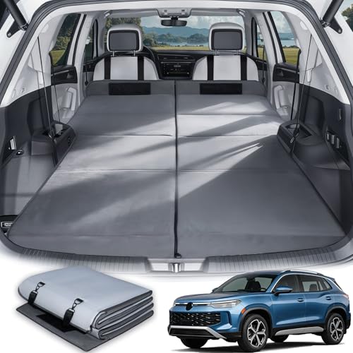 Image of Car Bed for Volkswagen Tiguan, Foldable Non-Inflatable Soft Foam Camping Mattress, Thickened Portable SUV Trunk Sleeping Pad, Air Mattress Upgrade for Camping & Travel Essentials, Outdoor Bed