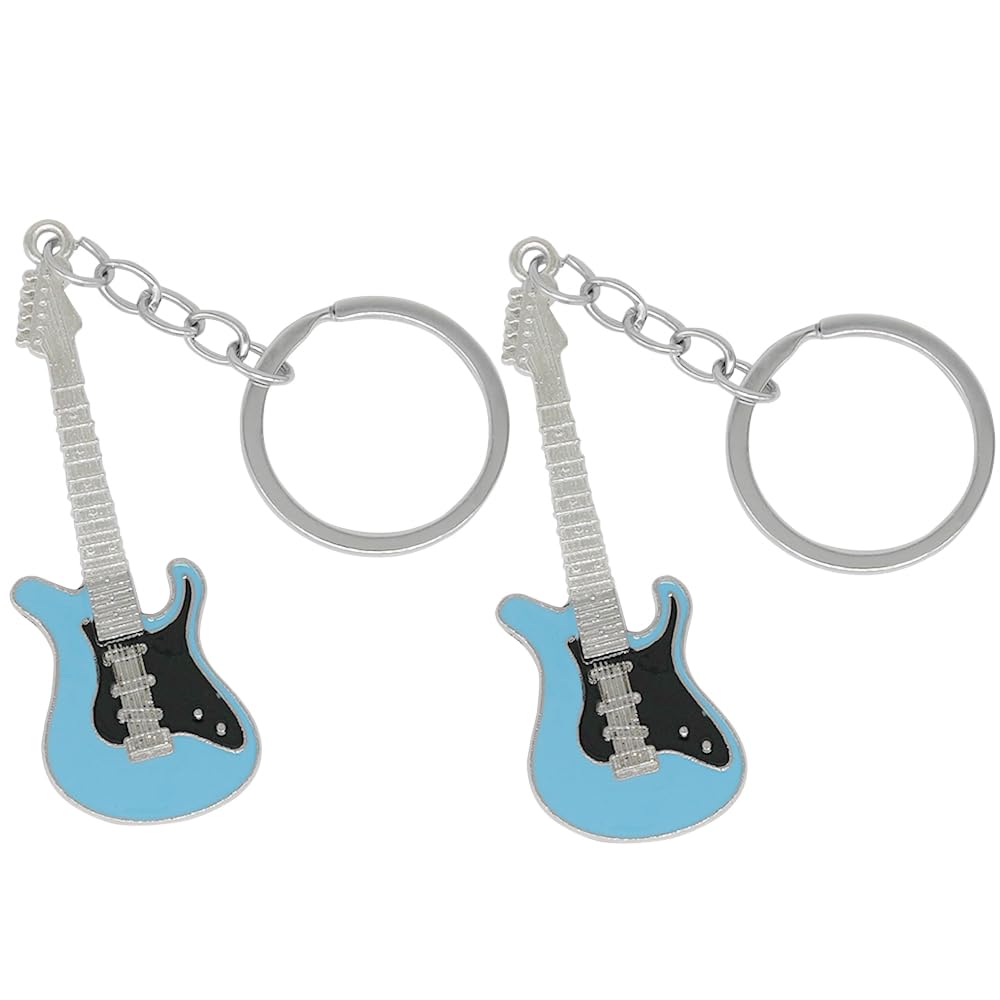 Moydolo Music Guitar Keychain Pendant Bass Charms Key Chain Ring Gift for Music Lover