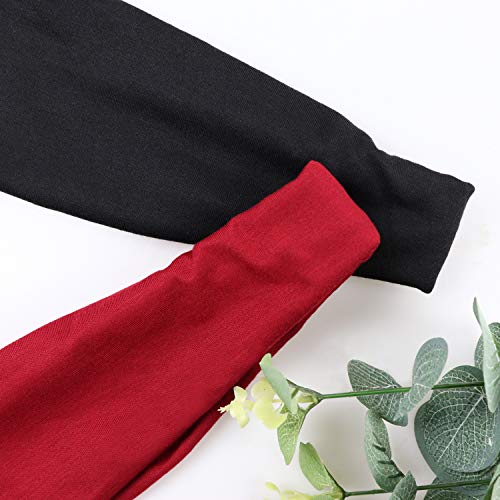 Image of DRESHOW 6 Pack Yoga Sports Headbands for Women Elastic Non-Slip Headbands Running Workout Hair Bands