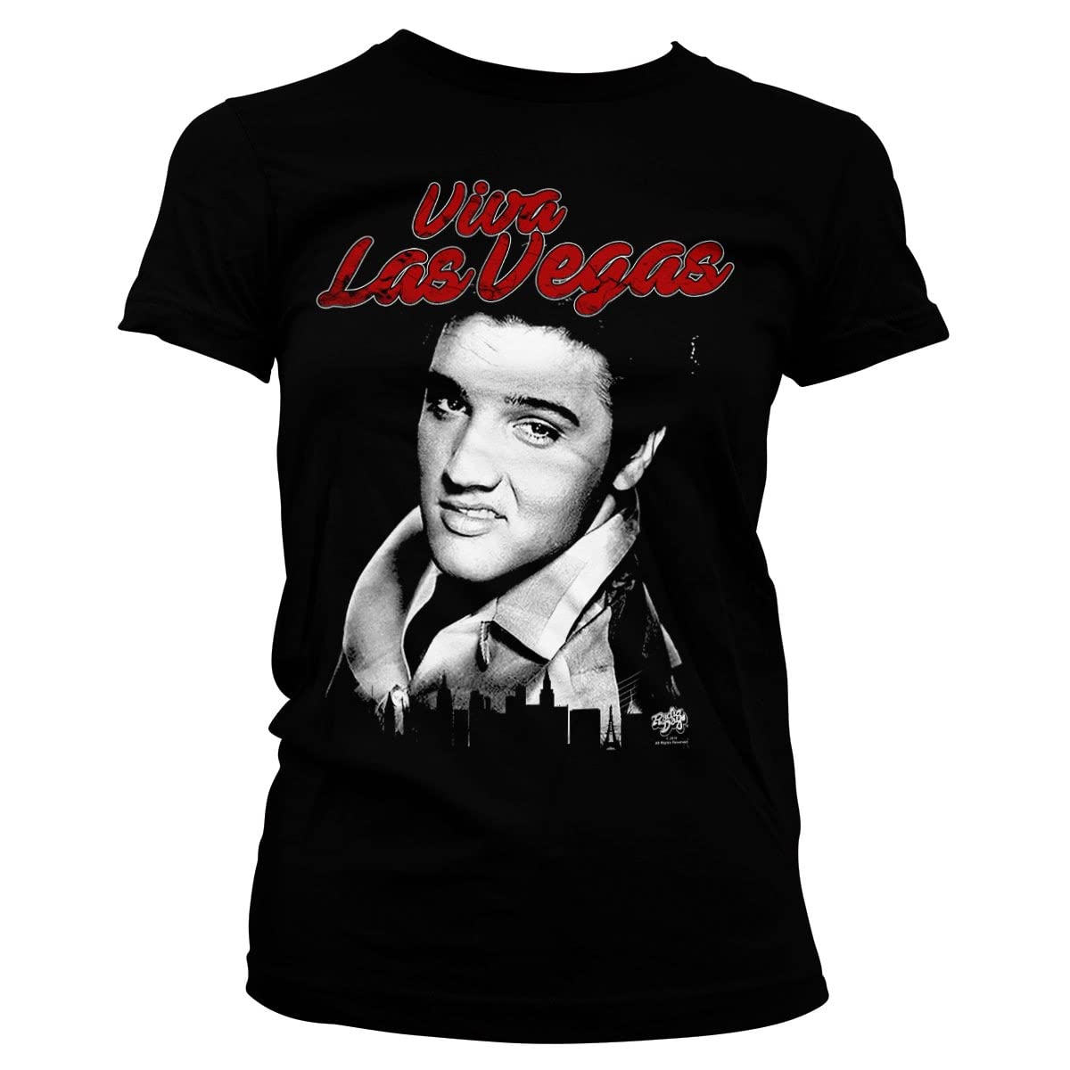 Elvis Presley Women's Black Officially Licensed Elvis - Viva Las Vegas T-Shirt (Black), XX-Large