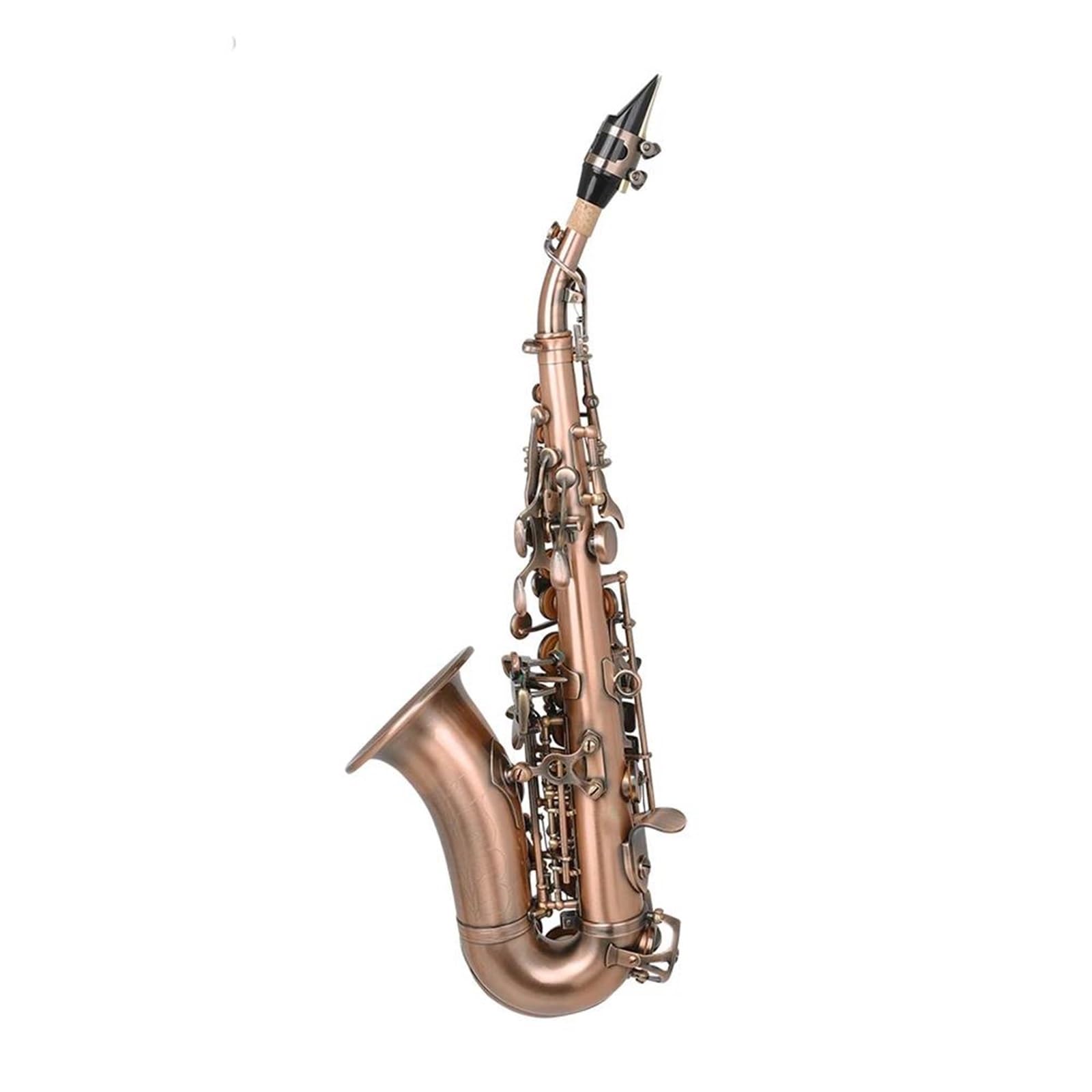 Bb Tone Saksofon Sopranowy Saksofon Mosiężny B Płaski Saksofon Instrument Dęty Drewniany Instrument Muzyczny Z Akcesoriami Saksofonowymi profesjonalny Saksofon