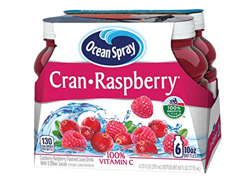 Image of Ocean Spray Cran-Raspberry Cranberry Raspberry Juice Drinks, 10 Fl Oz Bottles, 6 Count (Pack of 4)