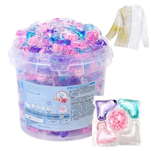 Cápsulas de lavandería 5 en 1 con suavizante de telas y perlas aromáticas, cápsulas de detergente concentrado suave de limpieza profunda, perlas aromáticas suaves y frescas de larga duración (70 PCS)