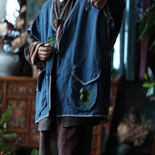 Womens Handmade Linen Clothing V Neck Layering Vest Top Cap Sleeve Loose Fit Tank Top with Pocket4