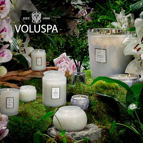 Image of Voluspa Mokara Orchid Large Scented Candle Jar 18 Oz, 100 Hr Burn | Vegan Coconut Wax Blend With Natural Wick, USA Poured Gift for Hosts, Fragrance Lovers, Relaxed Rooms & Daily Ambience Use