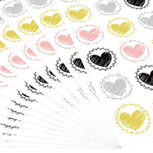 Heart Stickers For Wedding 1000Pcs Transparent Heart Sticker Heart Shaped Lables Holiday Wedding Love Party Supplies #TOP14