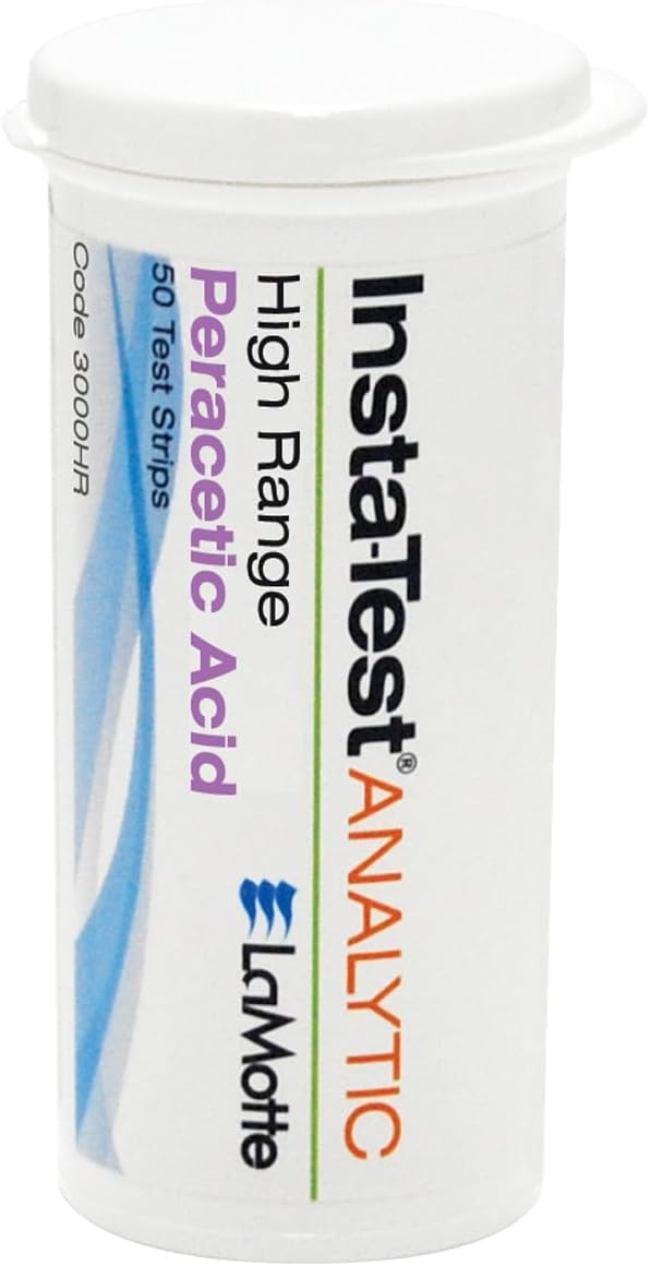 Insta-Test 3000 Peracetic Acid Single Factor Test Strip, 0-160ppm Range (Pack of 50)