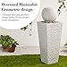 Glitzhome Outdoor Water Fountain with LED Light, Modern Oversized Sphere Pedestal Water Fountain with Submersible Pump, Modern Geometric Outdoor Fountains for Garden Patio Porch, 40.25
