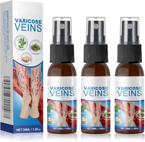 3 Stück Krampfadern Spray Besenreiser-Entfernung Krampfadern-beruhigendes Kräuterspray Beinspray Venenspray Krampfaderspray Verbessern Sie Aussehen der Beine und Durchblutung