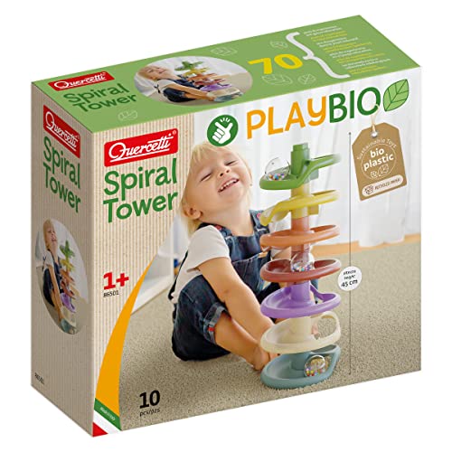 Quercetti 86501 Quercetti-86501 Spiral Tower Play Bio, Multicoloured