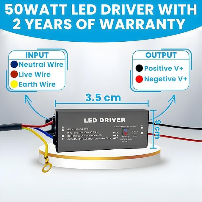 Image of 5 Quantity 50Watts 1500mA, LED Flood Light Driver, Input AC 100-300V, 50-60HZ, Output DC 24-40V, Used For Repair 50W 150W 200W 100W 400W Flood Lights (5)