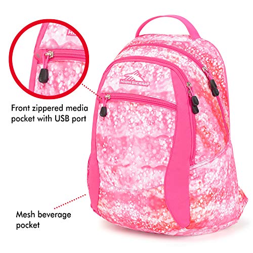 Image of High Sierra Curve Backpack, Effervescent /Flamingo, 18.5 x 12.5 x 8.5-Inch, Curve Backpack