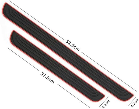 4Pcs Car Door Sill Protectors for Mercedes V Klasse Vito W447, Anti-Scratch Entry Guards Welcome Pedal Protector Cover Scuff Panel Step Accessories,B/Black Red
