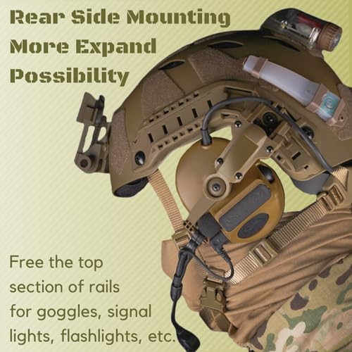 Free-Angle Tactical Headset Rail Mount Compatible with Peltor Comtac Headset Adapter On Team Wendy EXFIL/Flux M-Lok/Ops-Core Fast Arc Rail Adapter, Airsoft Helmet Accessory for Comtac Ⅲ,Ⅱ,Ⅳ,Ⅴ,Ⅵ(BK) by Let Me Be - Image 4