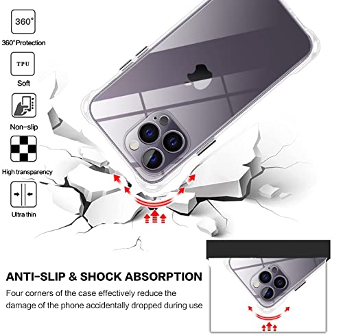 Xiusiteli Iphone 14 Pro Case Clear With Adjustable Strap Crossbody Nylon Lanyard Anti-Yellow Anti-Scratch Anti-Drop Thin Slim Transparent Tpu Shockproof Protective Phone Case Cover For Iphone14Pro #TOP2