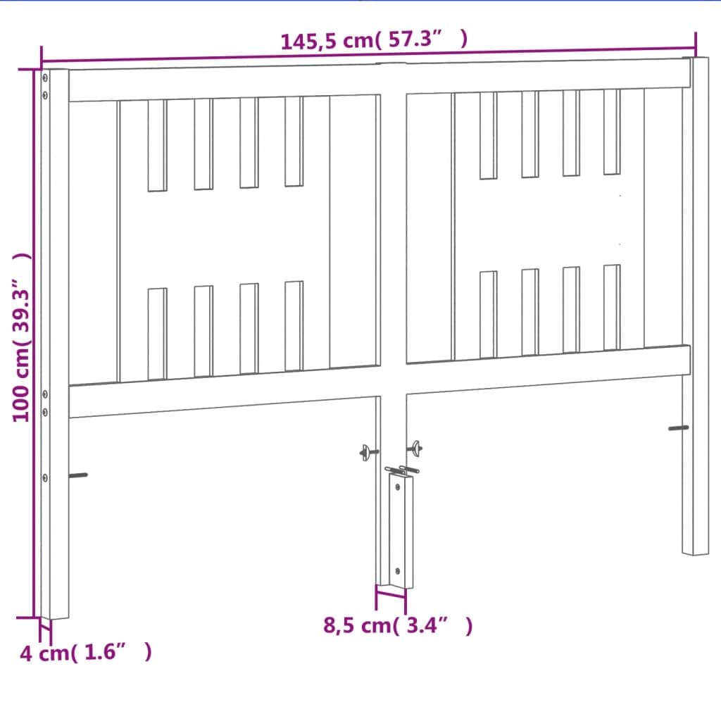 Testiera Marrone Cera 140 cm in Legno Massello di Pino Testiere Letto Matrimoniale Testiera Letto Una Piazza E Mezza Testata Letto Matrimoniale Spalliera Letto Singolo per Camere Da Letto