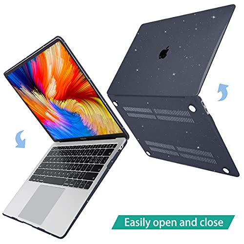 Image of ZORBES Laptop Cover for MacBook Air 13 Inch M1 A2337 A2179 A1932 13.3 Inch Hard Shell Case for Apple 2020 2019 2018 Mac Book Air Cover Keyboard Case Screen Protector Dust Plug Black Clear Glitter
