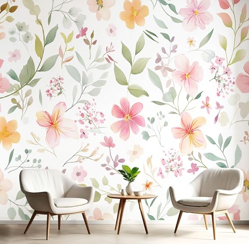 Papel tapiz mural 3D con paisaje de flores y pájaros rosas retro, mural de papel tapiz Papel tapiz mural 3D con paisaje de flores y pájaros rosas retro, mural de papel tapiz