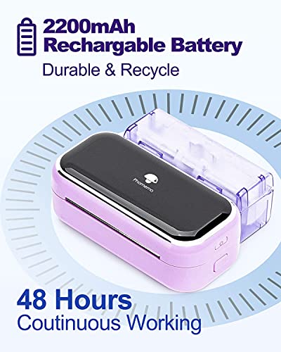 Phomemo M03 Portable Printer-2023 Bluetooth Portable Printer Photo Printer Wireless Portable Mobile Printer Thermal Printer Compatible With Ios + Android,Gift For Mom,Cute School Supplies-Purple #TOP7