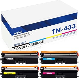 TN433 TN-433 Toner Cartridges 4-Pack : High Yield TN 433 TN-431 TN431 Compatible for Brother TN-433BK TN-433C TN-433M TN-433Y MFC-L8900Cdw HL-L8260CDW HL-L8360CDW MFC-L8610CDW HL-L8360CDWT Printer