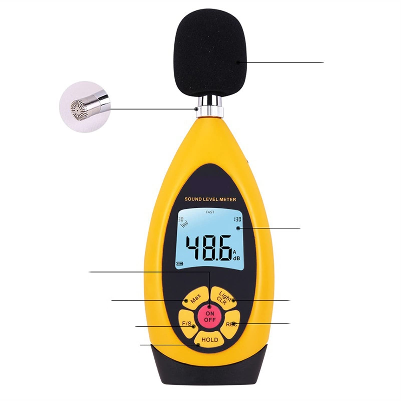 Geräuschzählerspeicher Sound Level Meter Decibel Umwelttundungstester,Präzisionsmessung