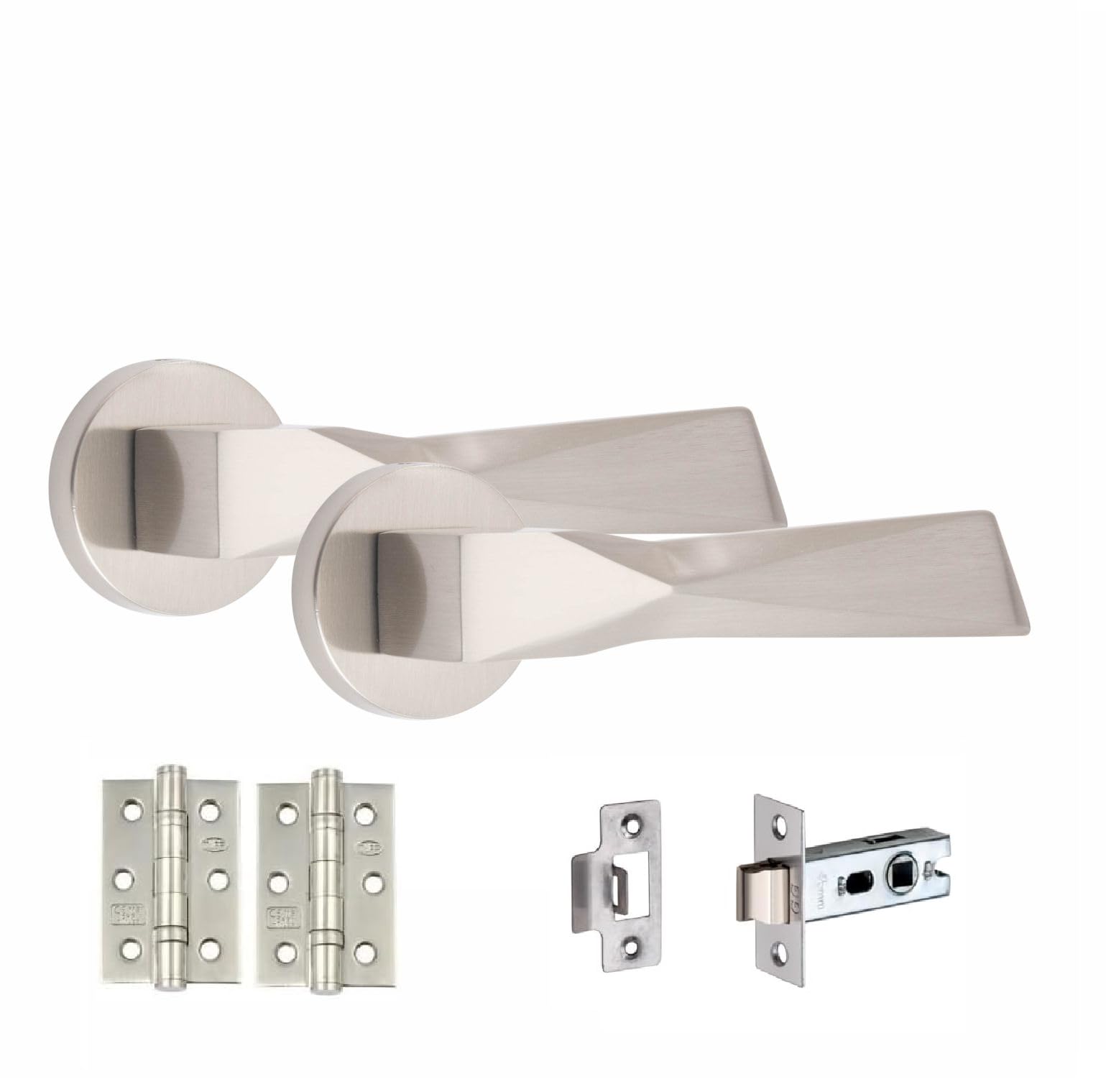 Golden Grace Modern Aura Satin Nickel Door Handle With 2.5 Inch Latch